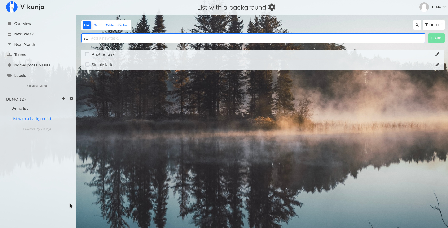 List Backgrounds